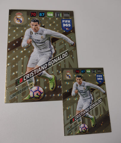 2017-18 Panini Adrenalyn FIFA 365 Cristiano Ronaldo Limited Edition Trading Card Set (XL+XXL)