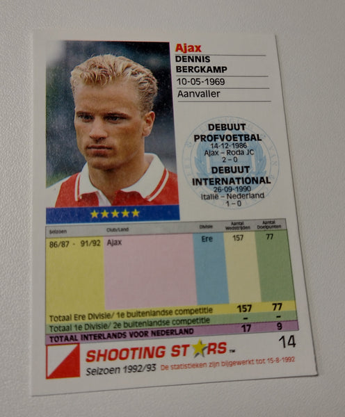 1992-93 Shooting Stars Dennis Bergkamp #14 (2nd year) Trading Card