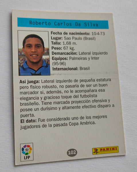 1996 Panini Estrellas Europeas Roberto Carlos #102 Rookie Trading Card