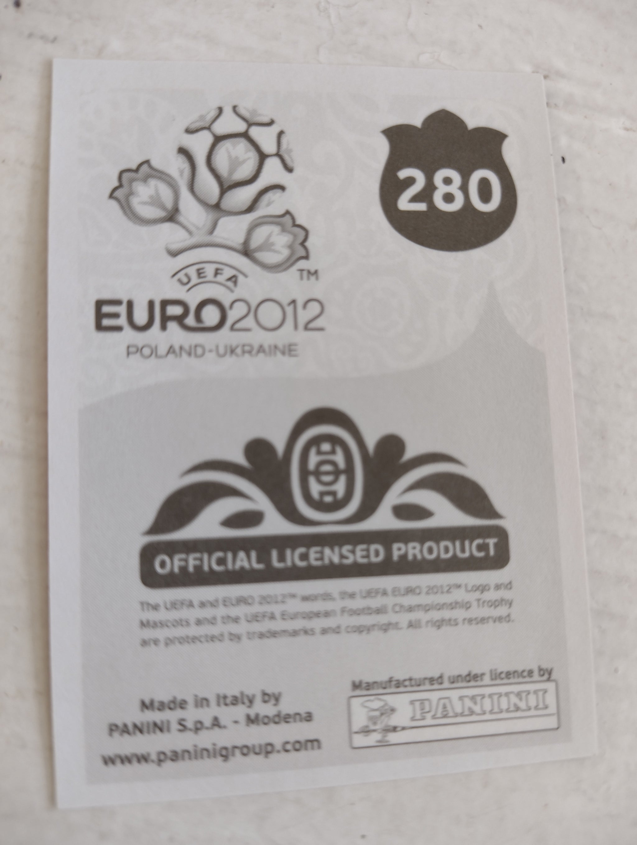 Panini UEFA Euro 2012 Poland - Ukraine Cristiano Ronaldo #280