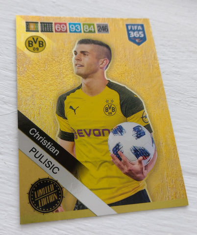 2018 Panini Adrenalyn FIFA 365 Christian Pulisic Limited Edition Trading Card