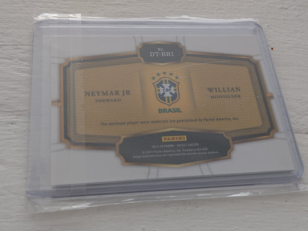 2017-2018 Panini Select Double Team Memorabilia Neymar Jr. / Willian #DT-BR1 Trading Card