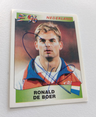 Panini England Euro '96 Ronald de Boer #85 SIGNED Sticker