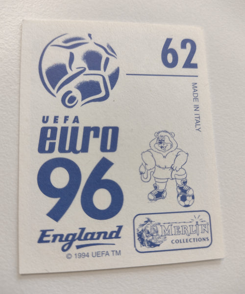 Merlin UEFA Euro 96 Dennis Bergkamp #62 Sticker