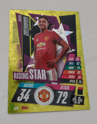 2020-21 Topps Match Attax Champions League Mason Greenwood Rising Star #RS9 Trading Card