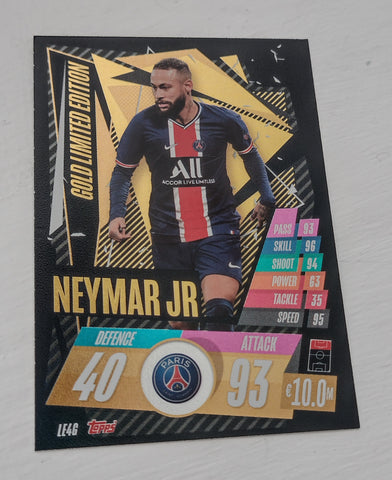 2020-21 Topps Match Attax Champions League Neymar Jr. #LE4G Limited Edition Gold Trading Card
