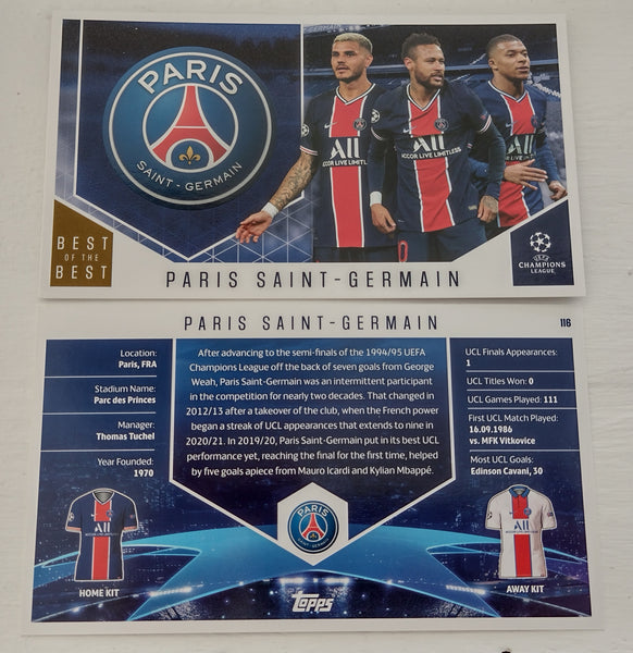 2020-21 Topps Best of the Best Paris Saint-Germain FC #116 Trading Card