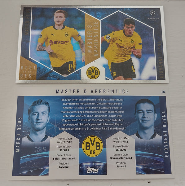 2020-21 Topps Best of the Best Master & Apprentice Marco Reus/Giovanni Reyna #132 Trading Card