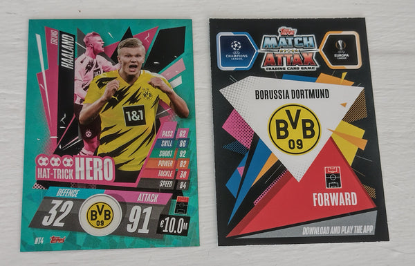 2020-21 Topps Match Attax Champions League Erling Haaland Hat-Trick Hero #HT4 Trading Card