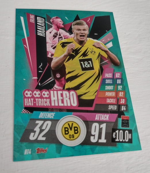 2020-21 Topps Match Attax Champions League Erling Haaland Hat-Trick Hero #HT4 Trading Card