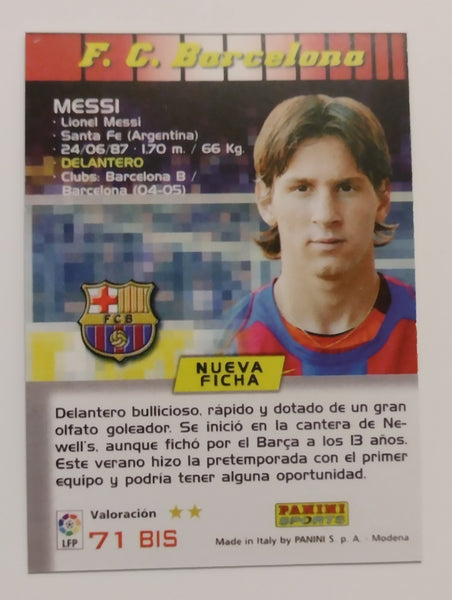 2004-05 Panini Mega Cracks La Liga Lionel Messi #71 Facsimile Rookie Card