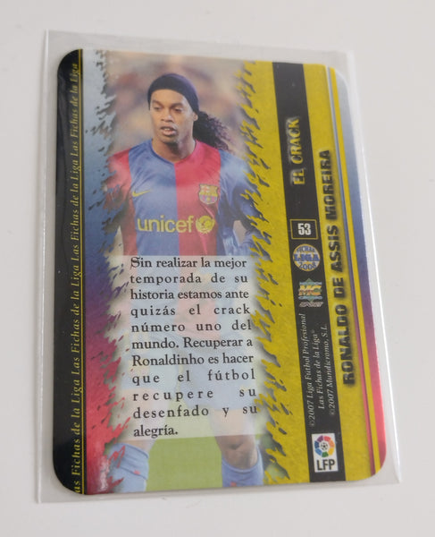 2008 Las Fichas de La Liga Mundicromo Ronaldinho #53 Refractor Trading Card