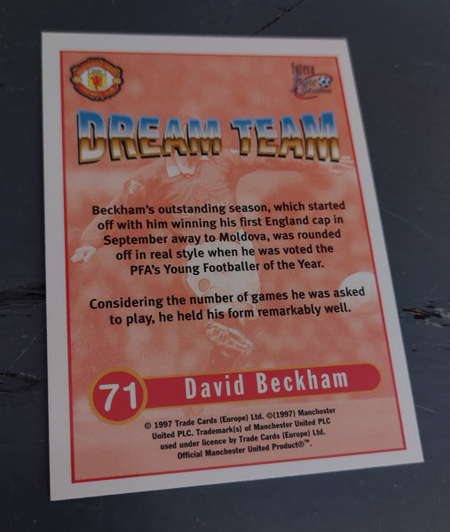 1997 Futera Fans Selection Manchester United David Beckham #71 Rookie Card