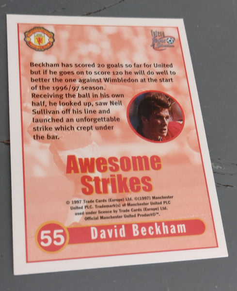 1997 Futera Fans Selection Manchester United David Beckham #55 Rookie Card