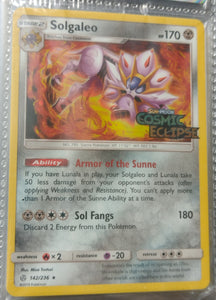 Pokemon Sun and Moon Cosmic Eclipse Solgaleo #142/236 Holo Trading Card Promo (Sealed)