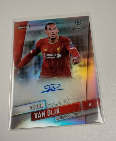 2019-20 Topps Finest UEFA Champions League Virgil van Dijk Refractor Autograph Trading Card