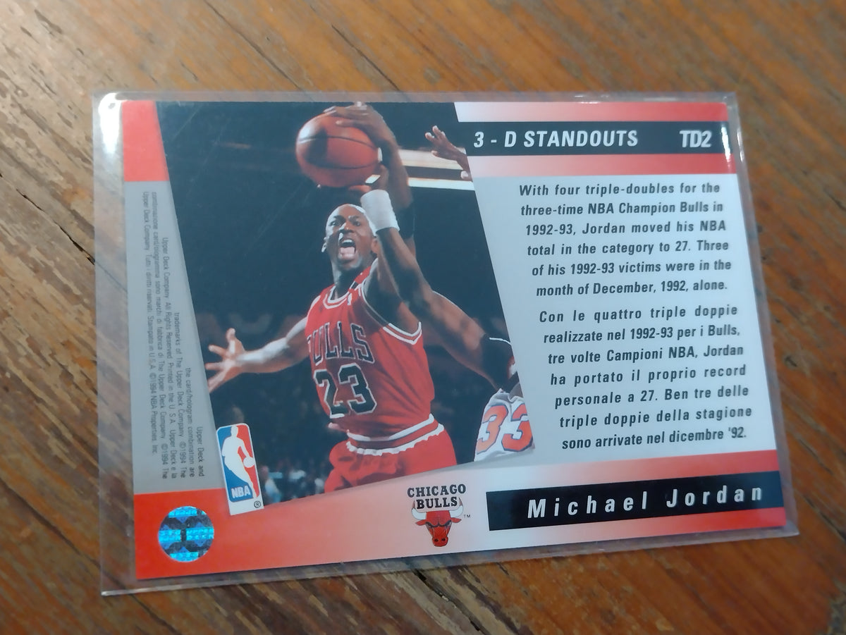 1993-94 Upper Deck Triple Double 3-D Standouts Michael Jordan #TD2 Tra ...