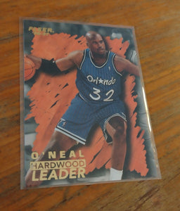 1996-97 Fleer Basketball Shaquille O'Neal Hardwood Leader Trading Card