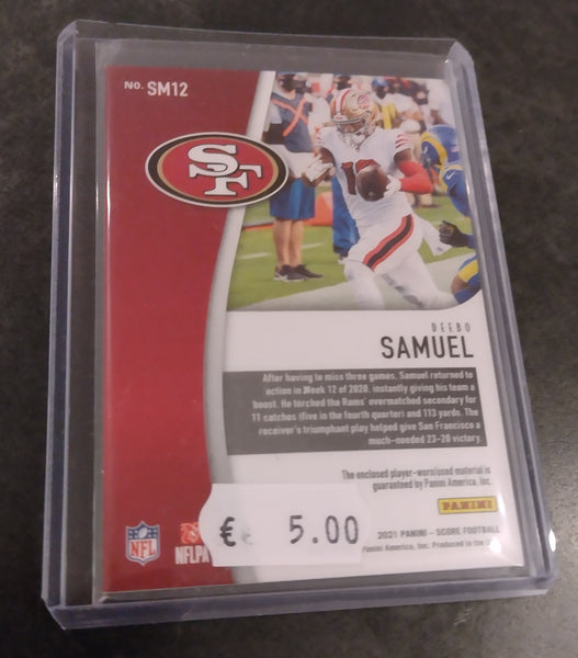 2020-21 Panini Score Deebo Samuel Game Used Jersey/Patch Trading Card