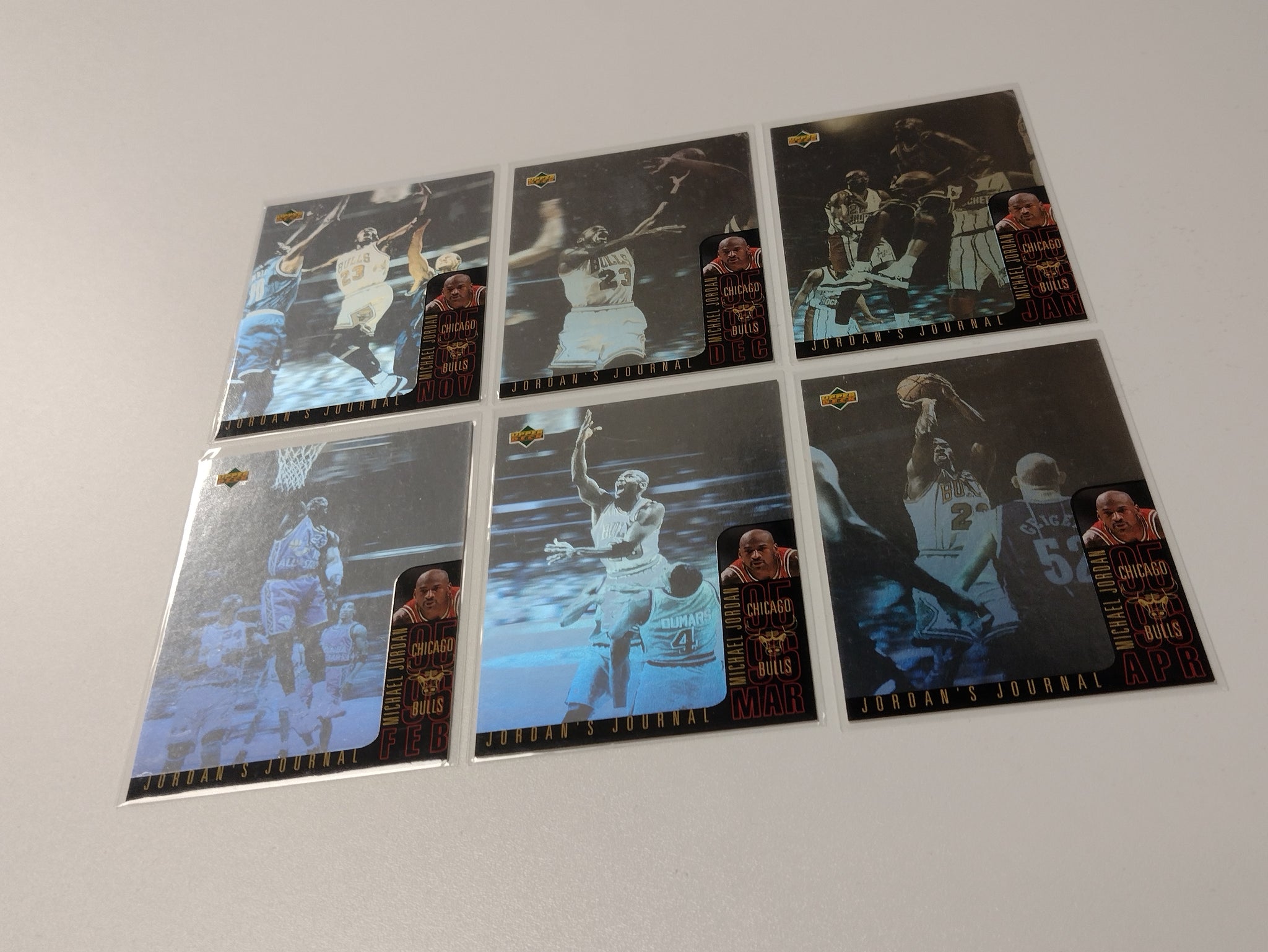 1996-97 Upper Deck Basketball Collectors Choice Jordan's Journal #J1-J6 Hologram Trading Card Set