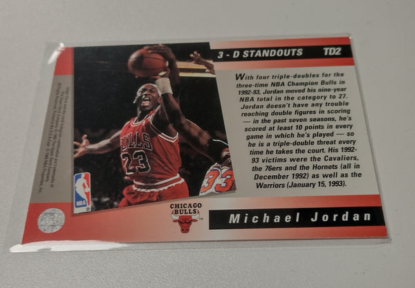 1993-94 Upper Deck Triple Double 3-D Standouts Michael Jordan #TD2 Trading Card