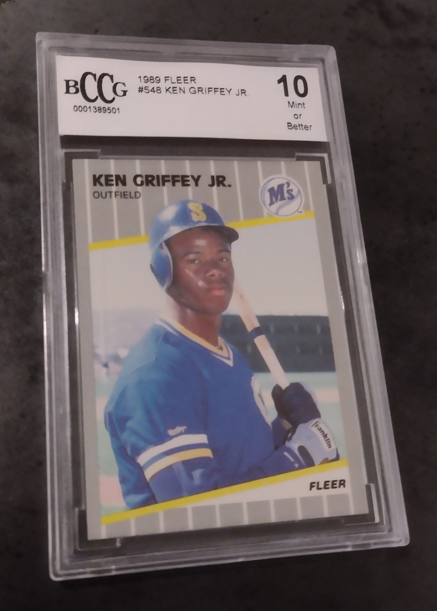 1989-90 Fleer Ken Griffey Jr. #548 BCCG 10 Rookie Trading Card