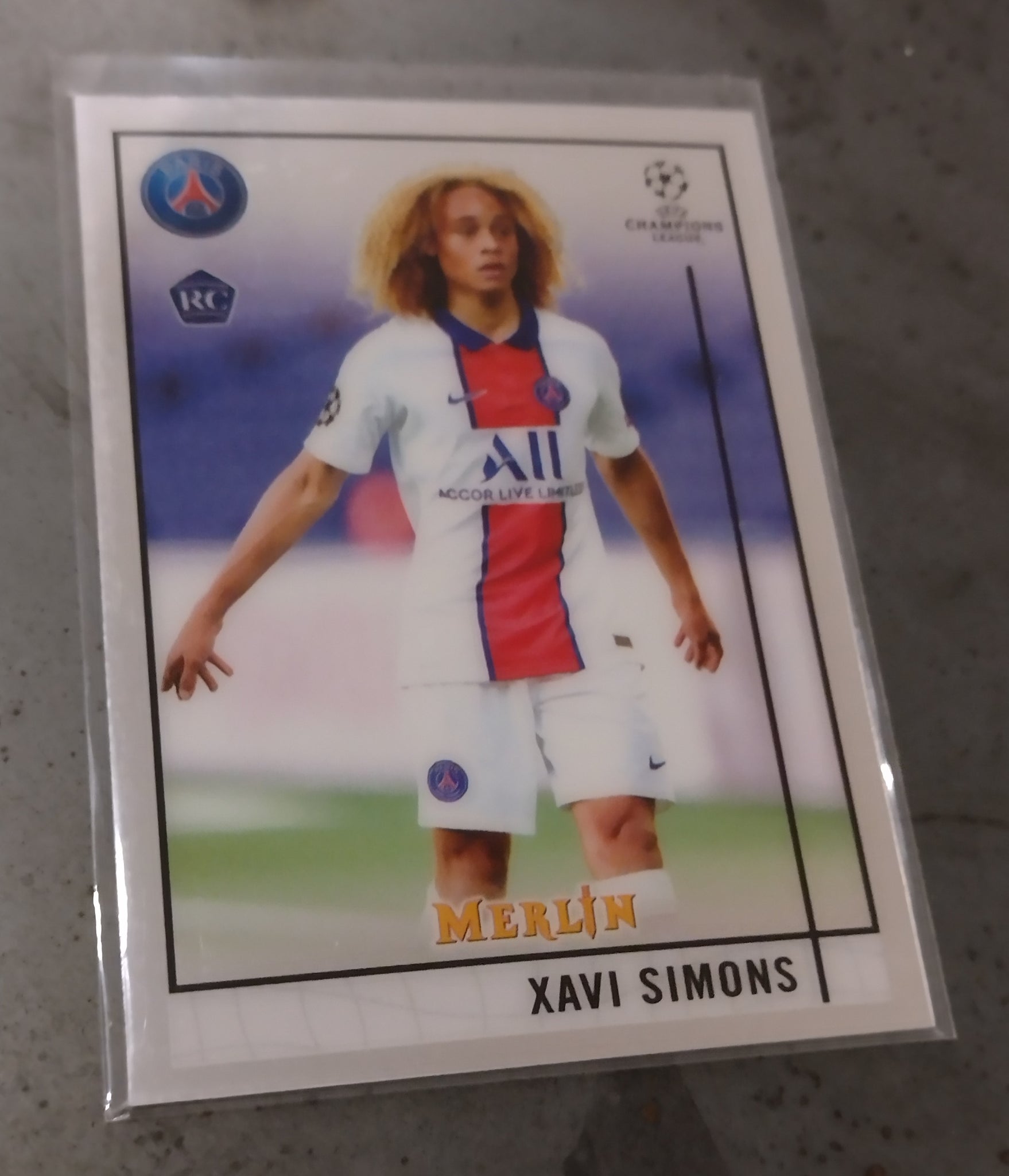 2020-21 Topps Merlin Chrome UEFA Champions League Xavi Simons #87 Rookie Card