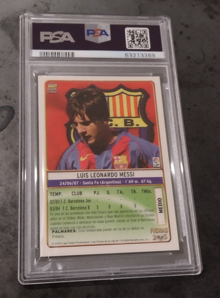 2005 Las Fichas de La Liga Mundicromo Lionel Messi #617 PSA 8 Rookie Card