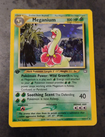 Pokemon Neo Genesis Meganium (1st Edition) #11/111 Foil Trading Card