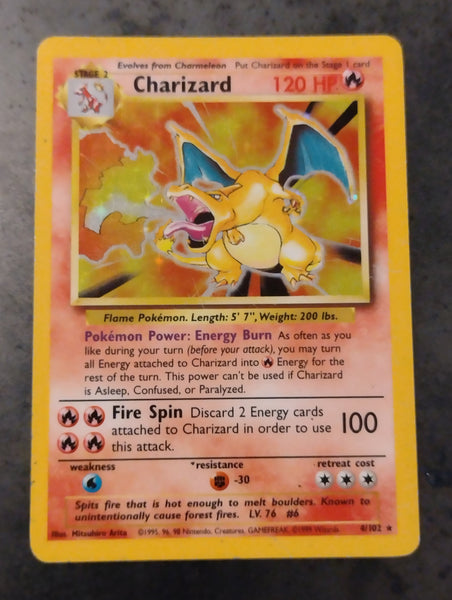 Pokemon Base Charizard #4/102 Foil Trading Card