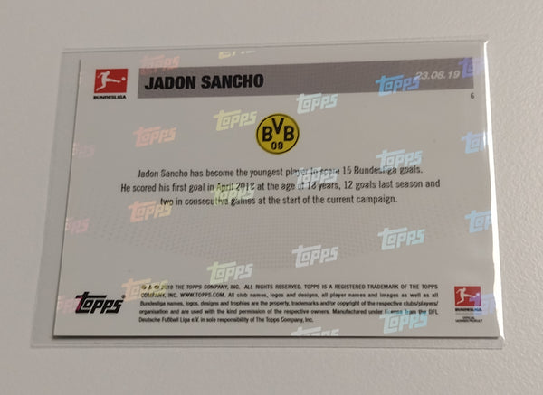 2019-20 Topps Now Bundesliga #6 Jadon Sancho Trading Card