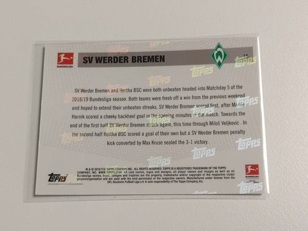 2018-19 Topps Now Bundesliga #15 SV Werder Bremen Trading Card