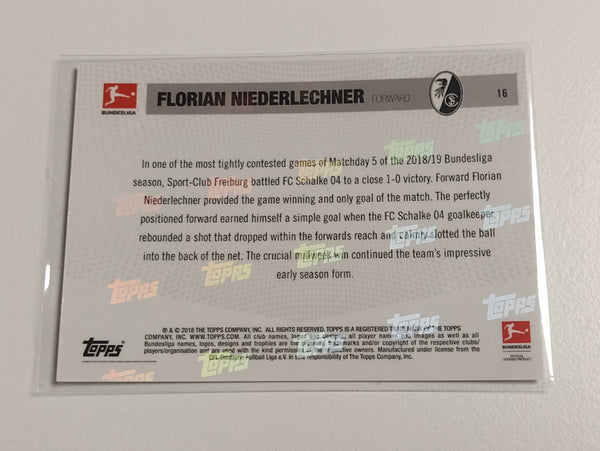 2018-19 Topps Now Bundesliga #16 Florian Niederlechner Trading Card