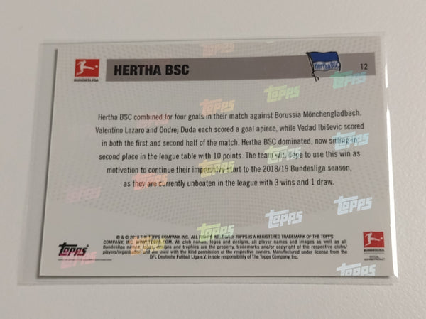 2018-19 Topps Now Bundesliga #12 Herta BSC Trading Card