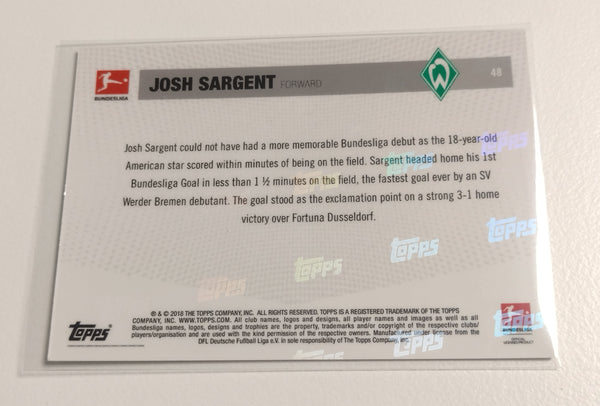 2018-19 Topps Now Bundesliga #48 Josh Sargent Rookie Card
