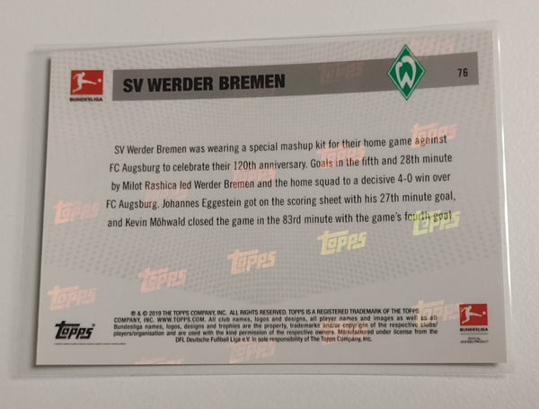 2018-19 Topps Now Bundesliga #76 SV Werder Bremen Trading Card