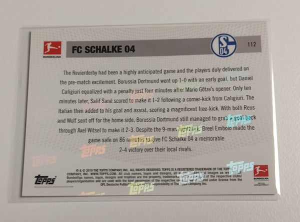 2018-19 Topps Now Bundesliga #112 FC Schalke 04 Trading Card