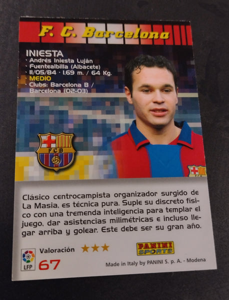 2004-05 Panini Megacracks La Liga Andres Iniesta #67 Rookie Card