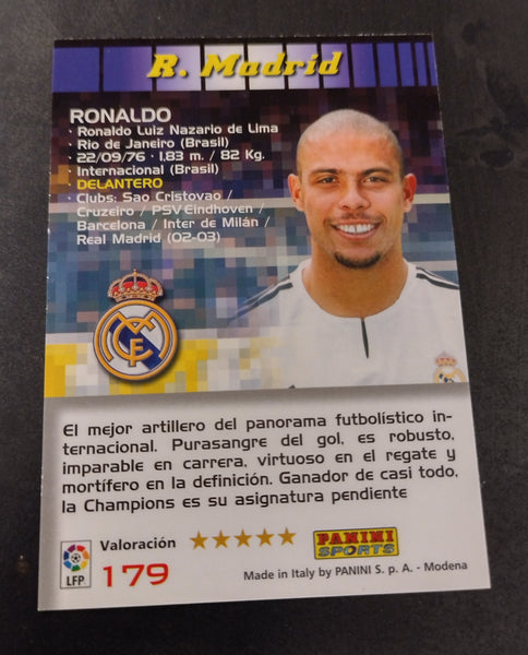 2004-05 Panini Mega Cracks La Liga Ronaldo #179 Trading Card