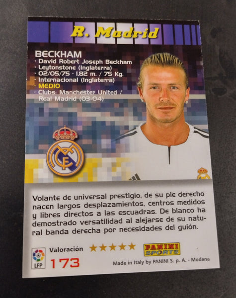 2004-05 Panini Mega Cracks La Liga David Beckham #173 Trading Card