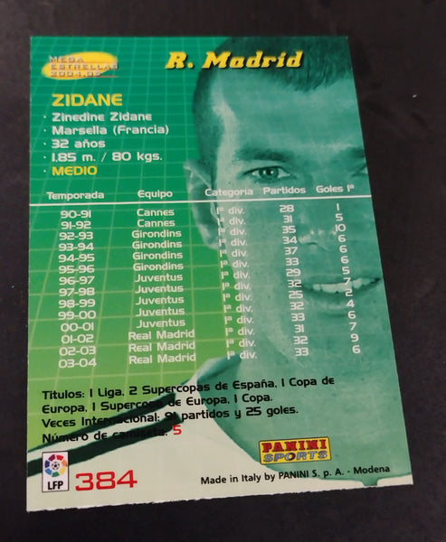 2004-05 Panini Mega Cracks La Liga Zinedine Zidane #384 Trading Card