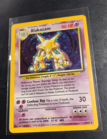 Pokemon Base Alakazam #1/102  Holo Trading Card
