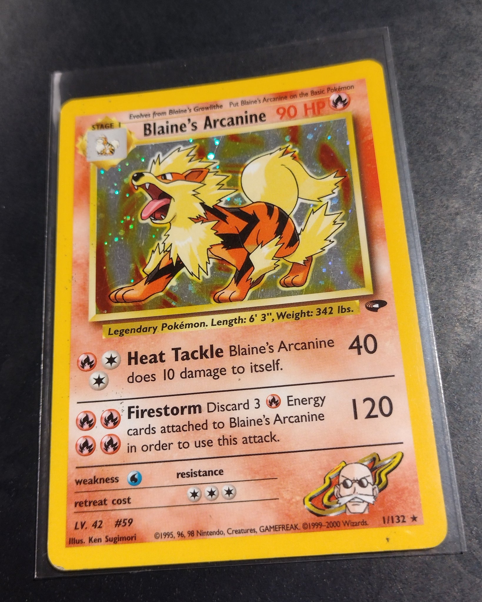 Pokemon Gym Challenge Blaine's Arcanine #1/132 Foil Trading Card