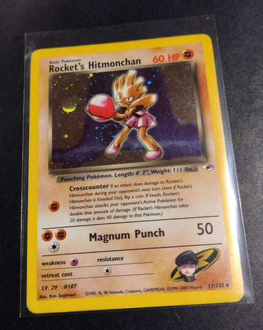 Pokemon Gym Heroes Rocket's Hitmonchan #11/132 Foil Trading Card