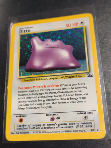 Pokemon Fossil Ditto #3/62 Foil Trading Card