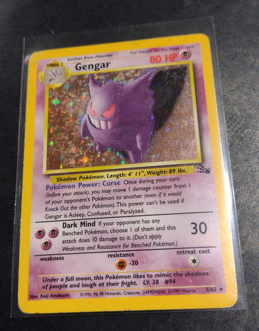 Pokemon Fossil Gengar #5/62 Foil Trading Card