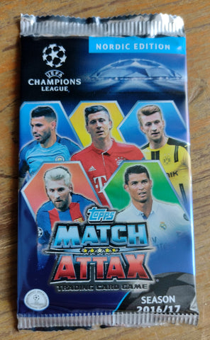 2016-17 Topps Match Attax Trading Cards Nordic Edition (1) Pack