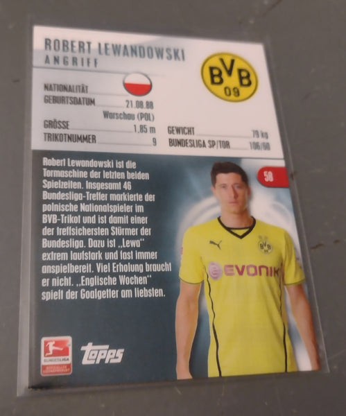 2013-14 Topps Chrome Bundesliga Robert Lewandowski #58 Rookie Card