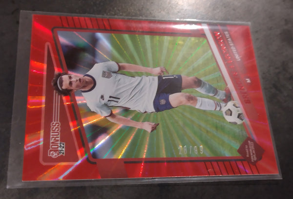2022 Panini Donruss Soccer Road to Qatar Brendan Aaronson #165 Red Laser Parallel /99 Trading Card