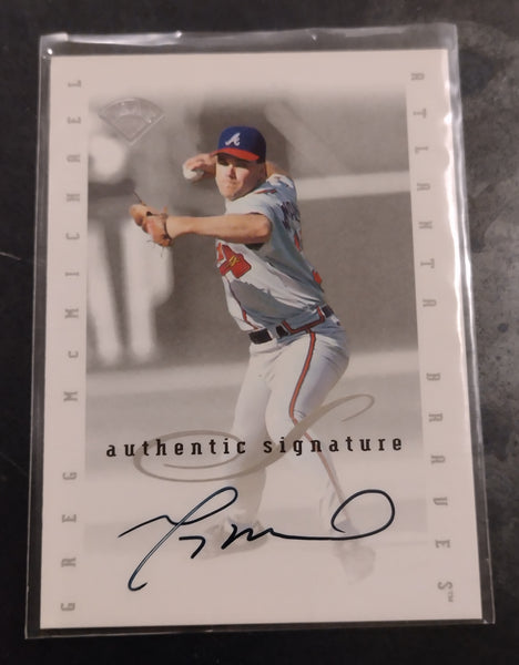 1996 Donruss Leaf Baseball Signature Series Greg McMichael Autograph Trading Card